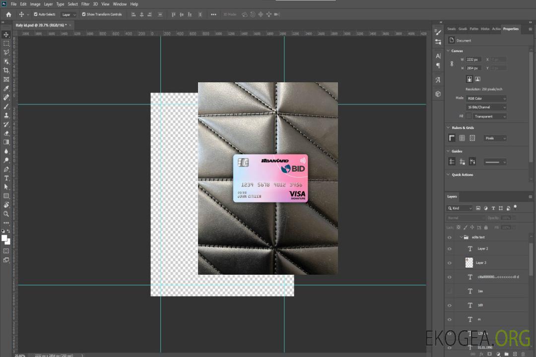 Equateur Banco Interamericano de desarrollo (BID) carte de signature de visa bancaire avant photo template